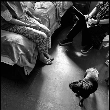 Joan, Ming and Eduardo and a visiting nurse